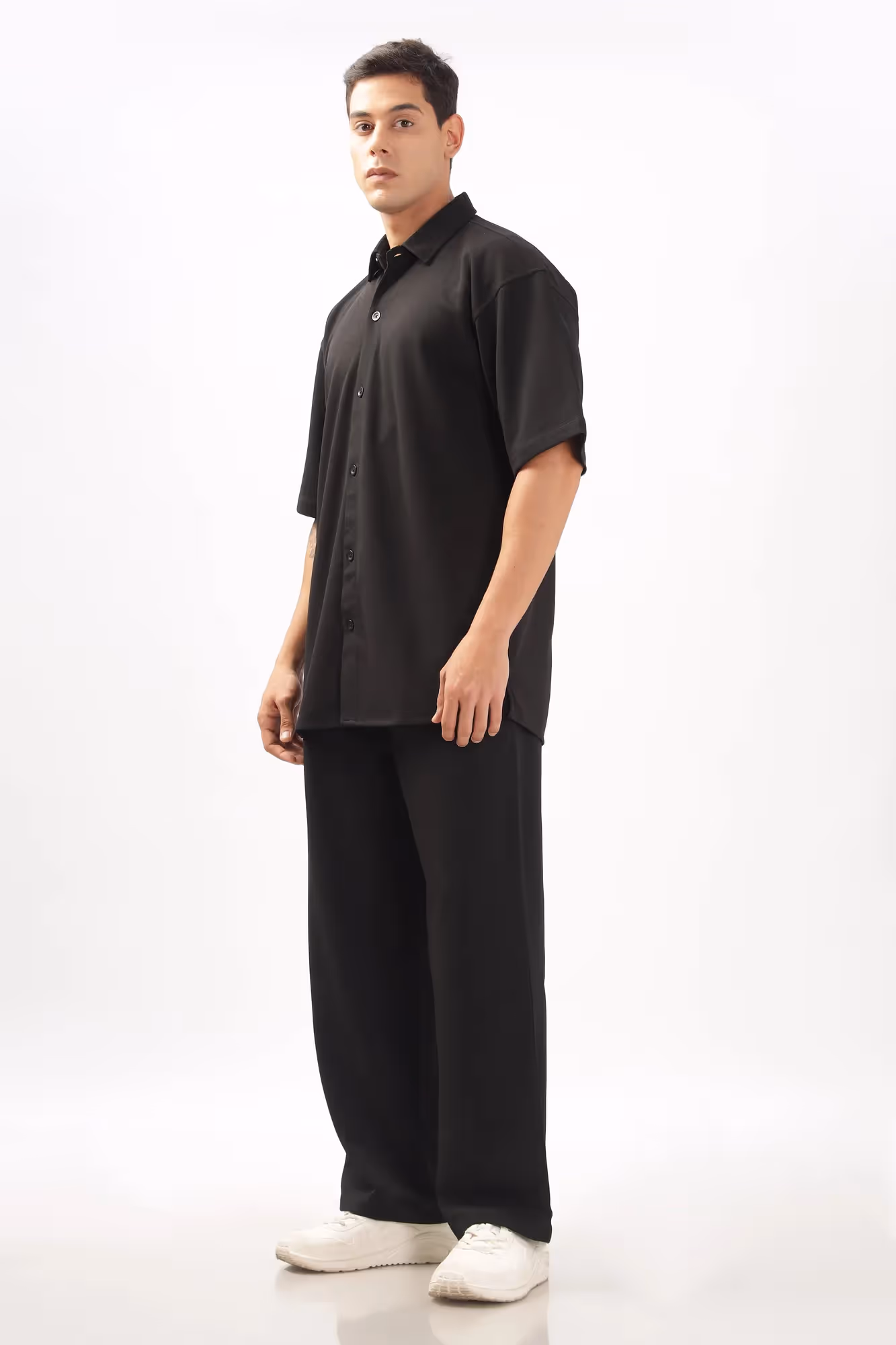 Solid Cotton Blend Oversized Trouser image 6