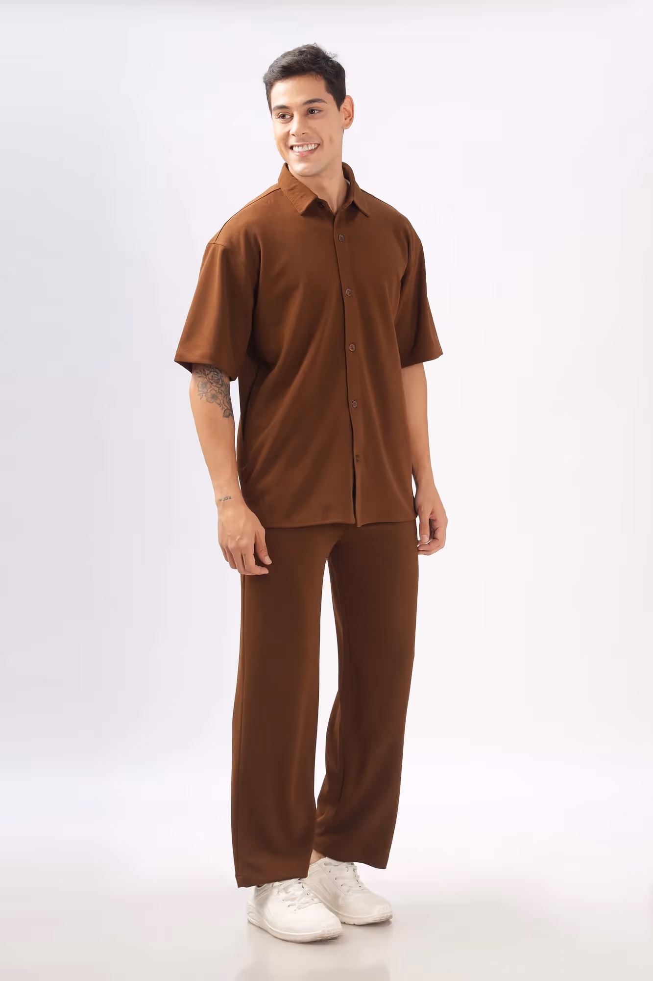 Solid Cotton Blend Oversized Trouser image 7