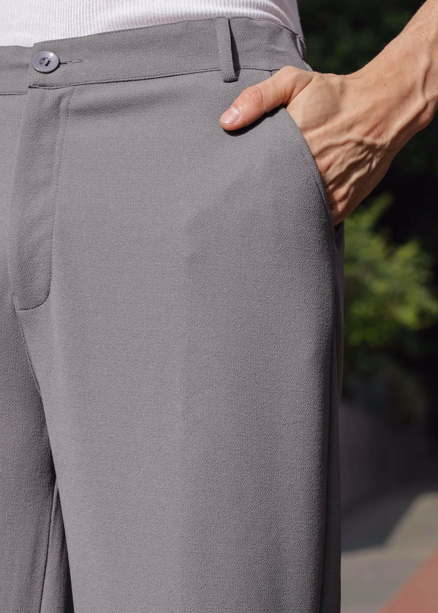 Solid Cotton Blend Oversized Trouser Lunar  image 2