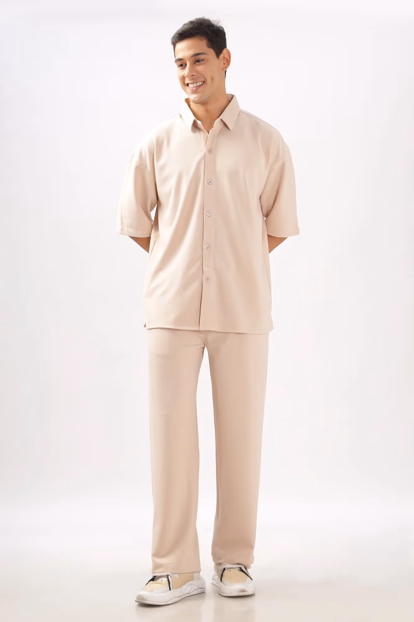 Solid Cotton Blend Oversized Trouser Pancake image 4