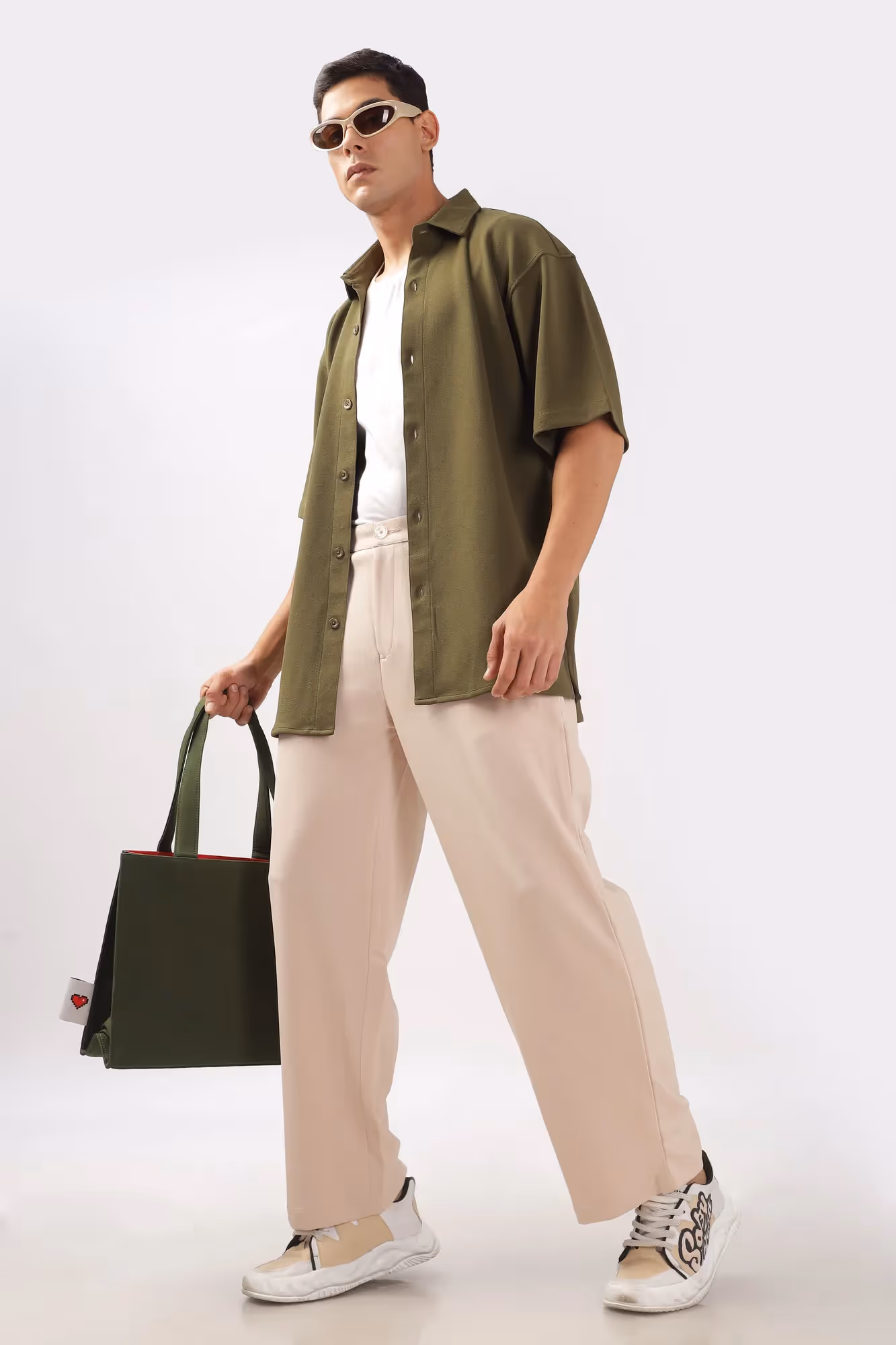 Solid Cotton Blend Oversized Trouser Pancake image 6