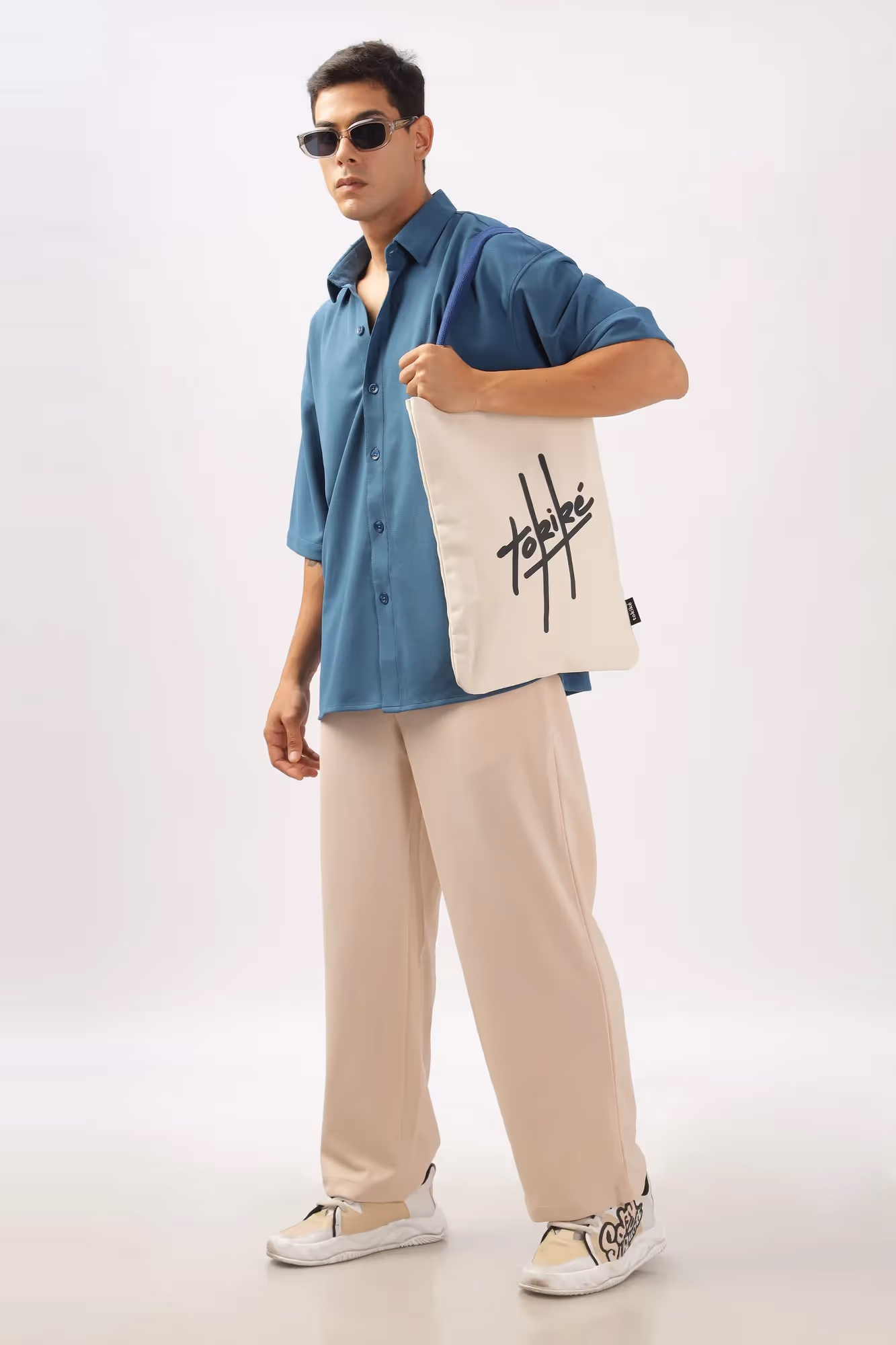 Solid Cotton Blend Oversized Trouser Pancake image 7