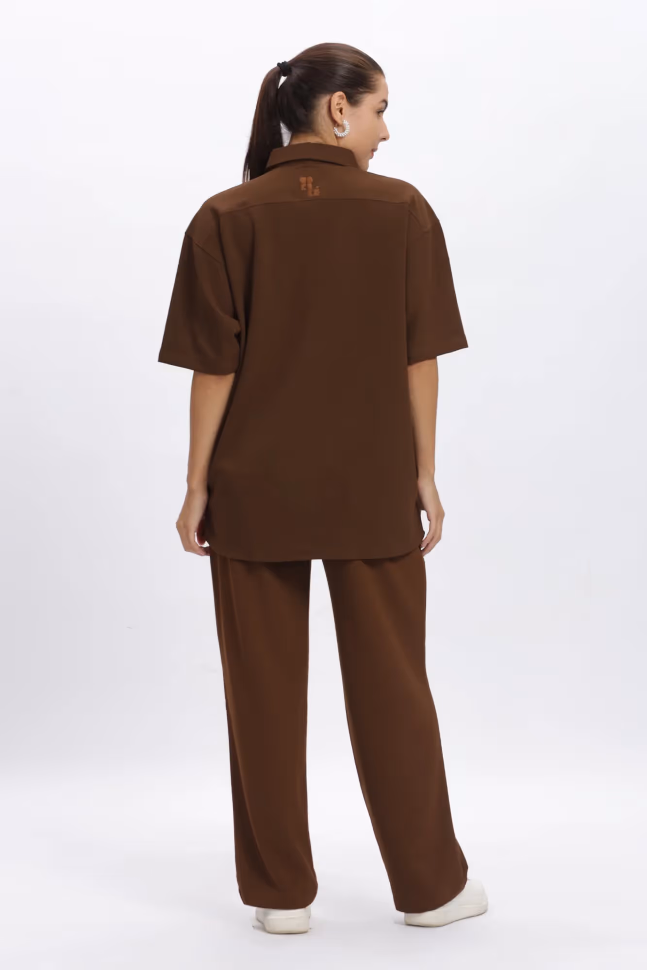 Solid Cotton Blend Oversized Trouser image 7