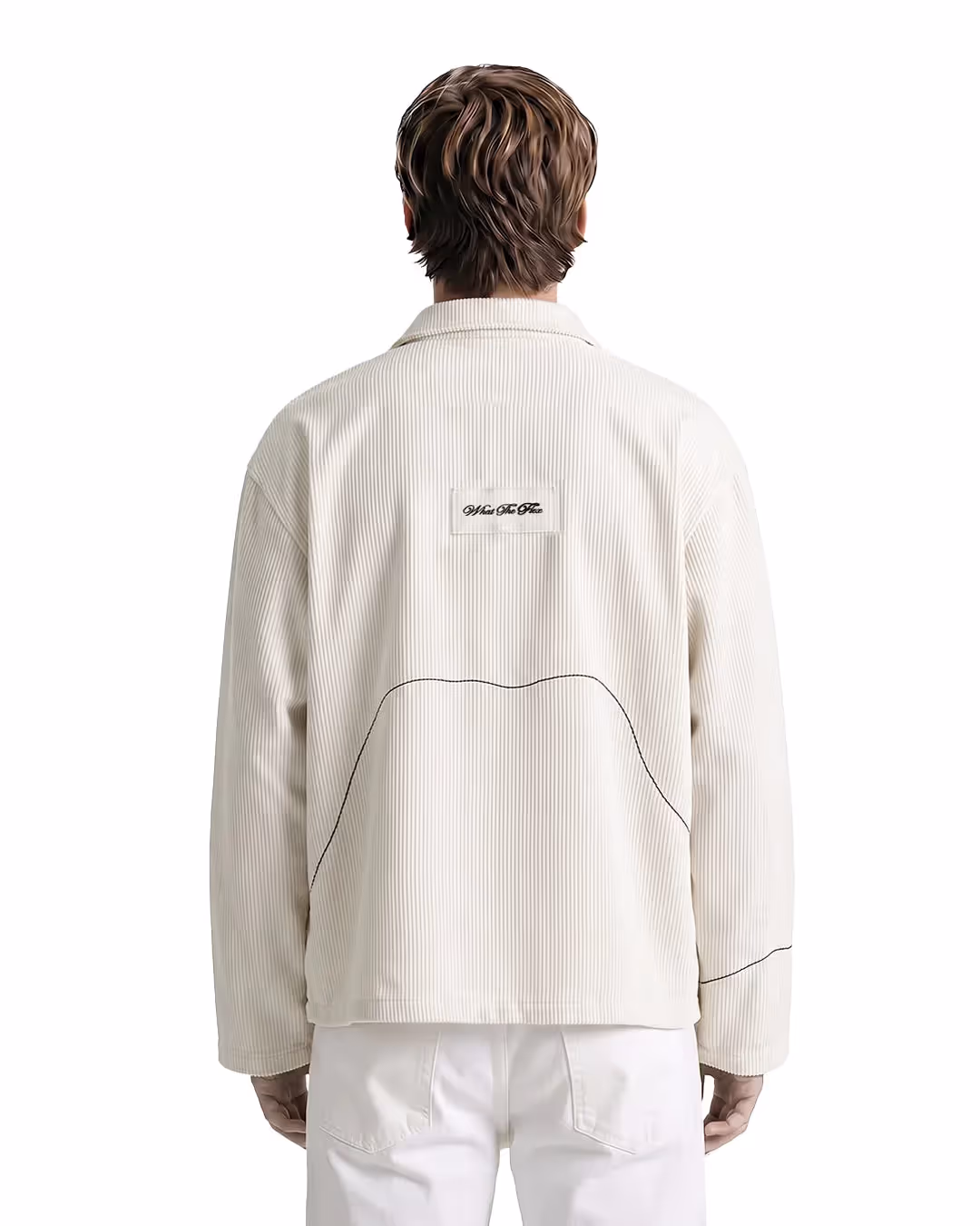Abstract Off White Ribbed Shirt image 2