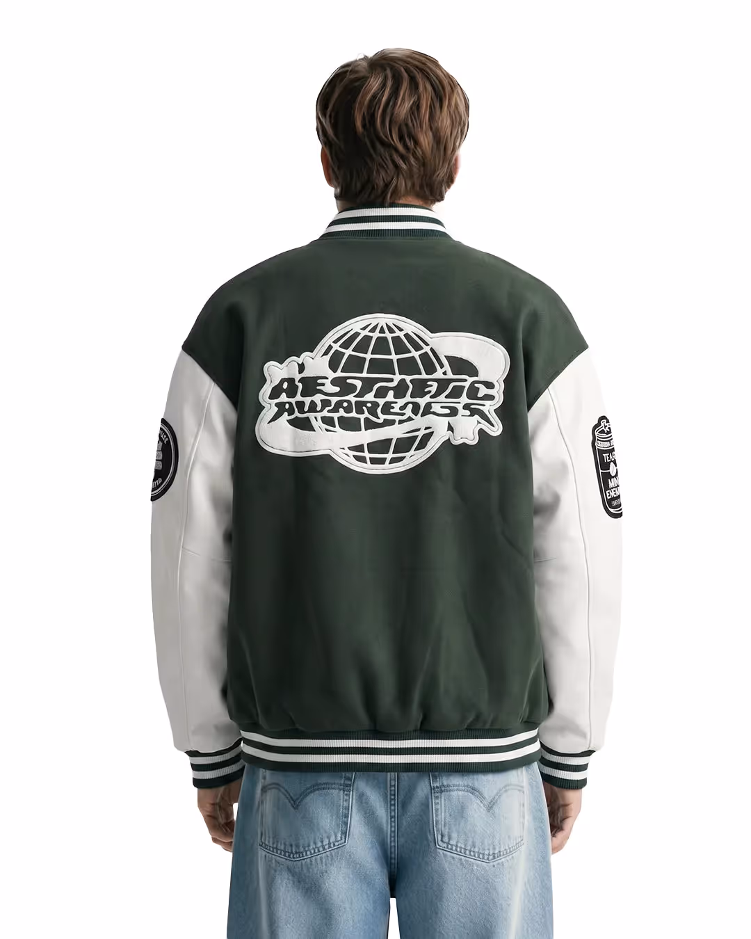 Aesthetic Awareness Green Varsity Jacket  image 2