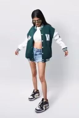 Aesthetic Awareness Green Varsity Jacket  image 3