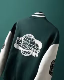 Aesthetic Awareness Green Varsity Jacket  image 4