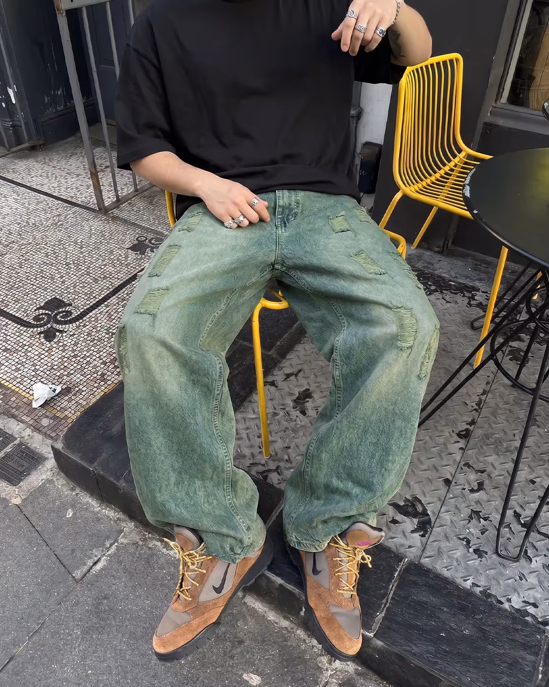 Antique Blue Rugged Baggy Jeans image 3