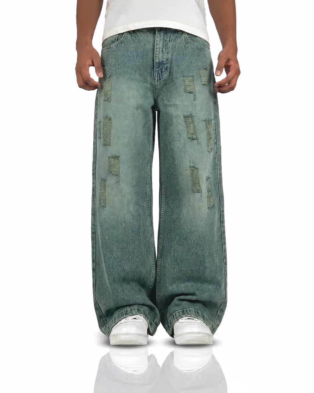 Antique Blue Rugged Baggy Jeans image 5