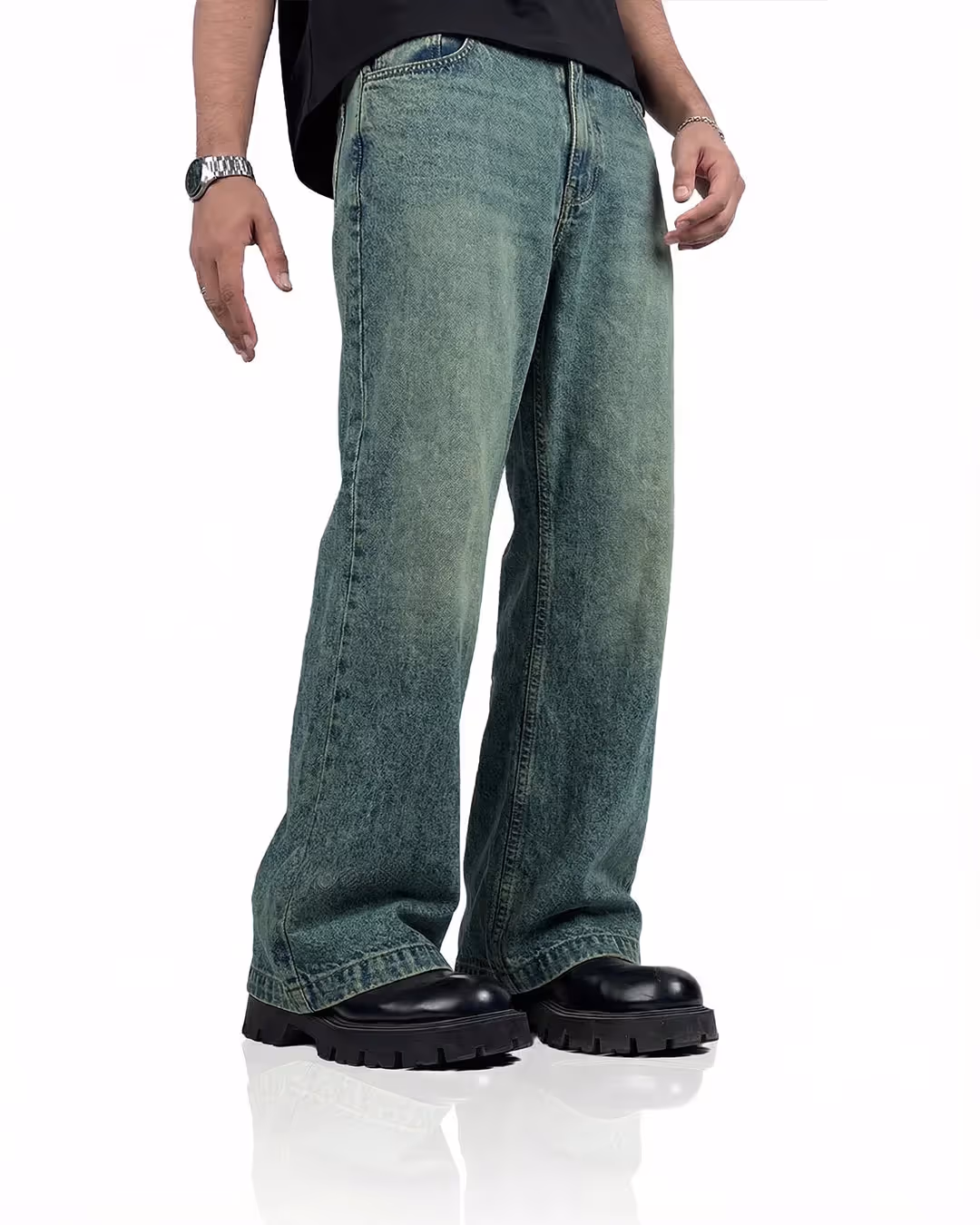Antique Blue Wide Flared Jeans image 2