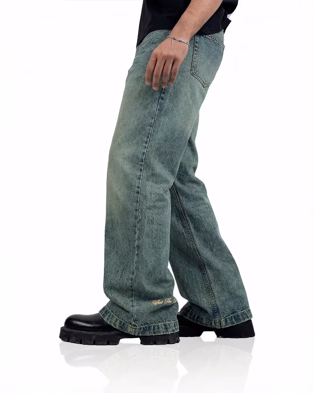 Antique Blue Wide Flared Jeans image 3