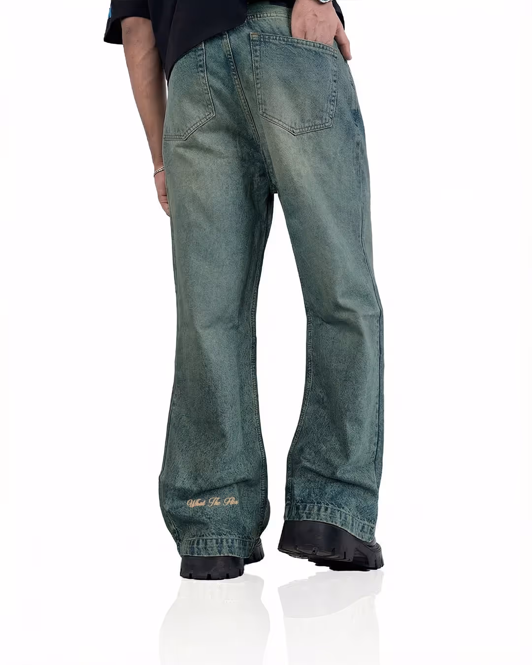 Antique Blue Wide Flared Jeans image 6