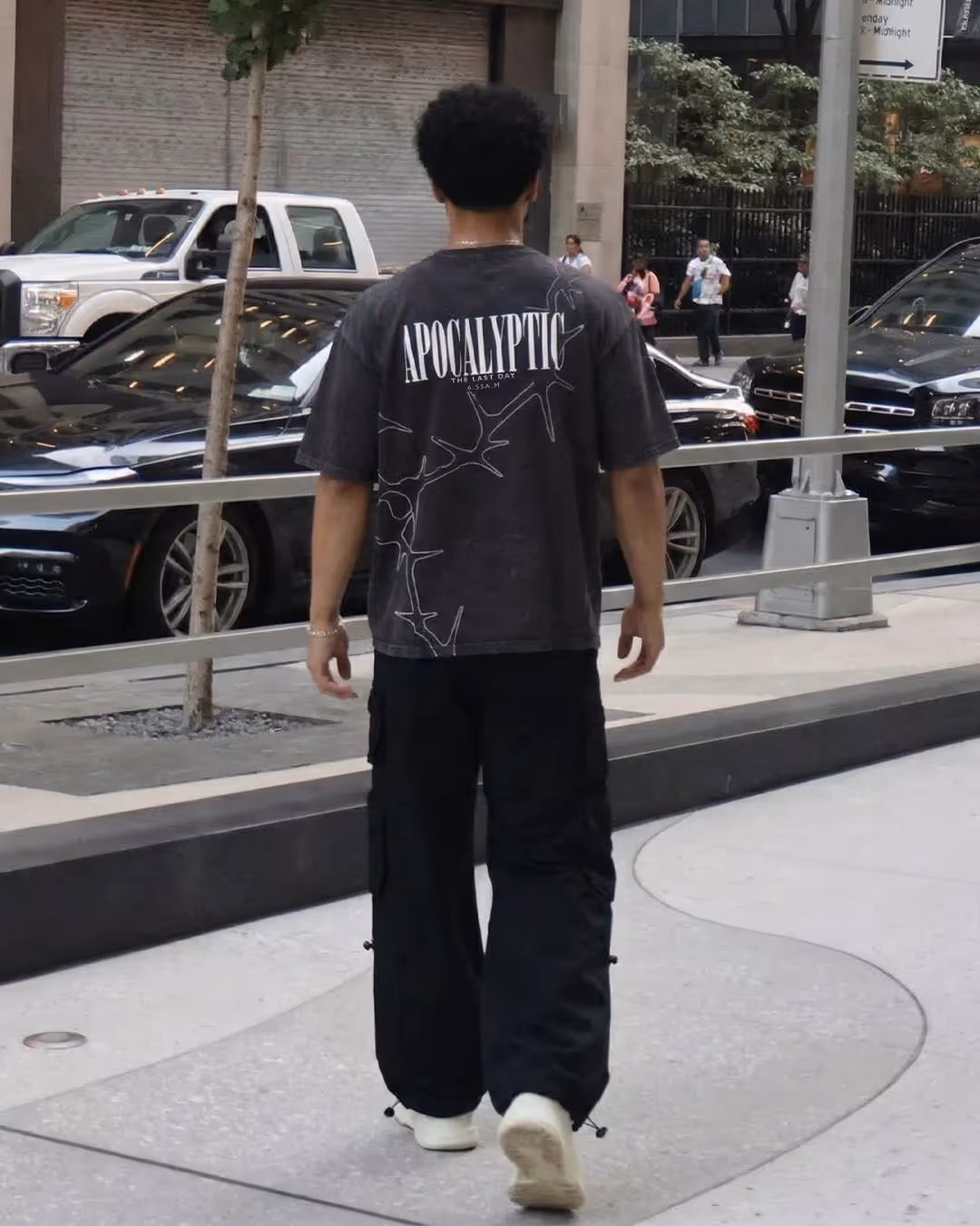 Apocalyptic Black Printed Acid Wash T-Shirt image 4