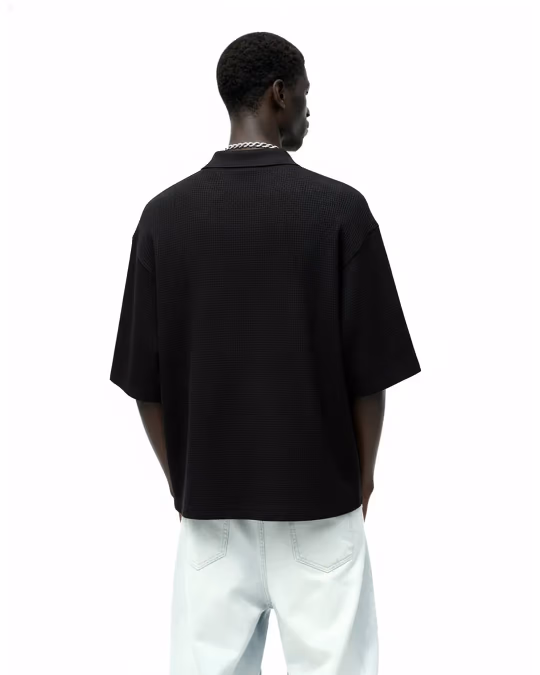 Ash Black Polo T-Shirt With Zip  image 2