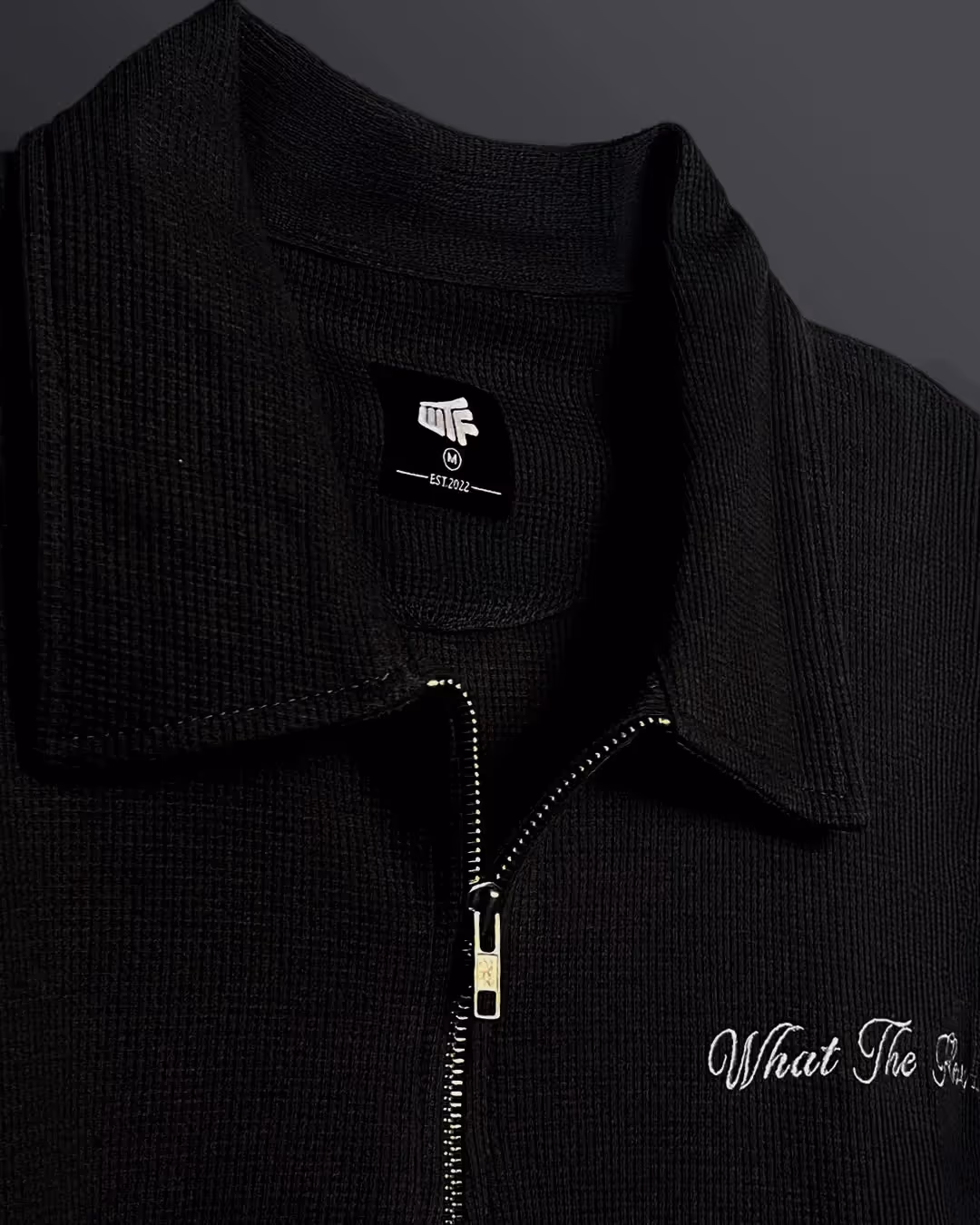 Ash Black Polo T-Shirt With Zip  image 7