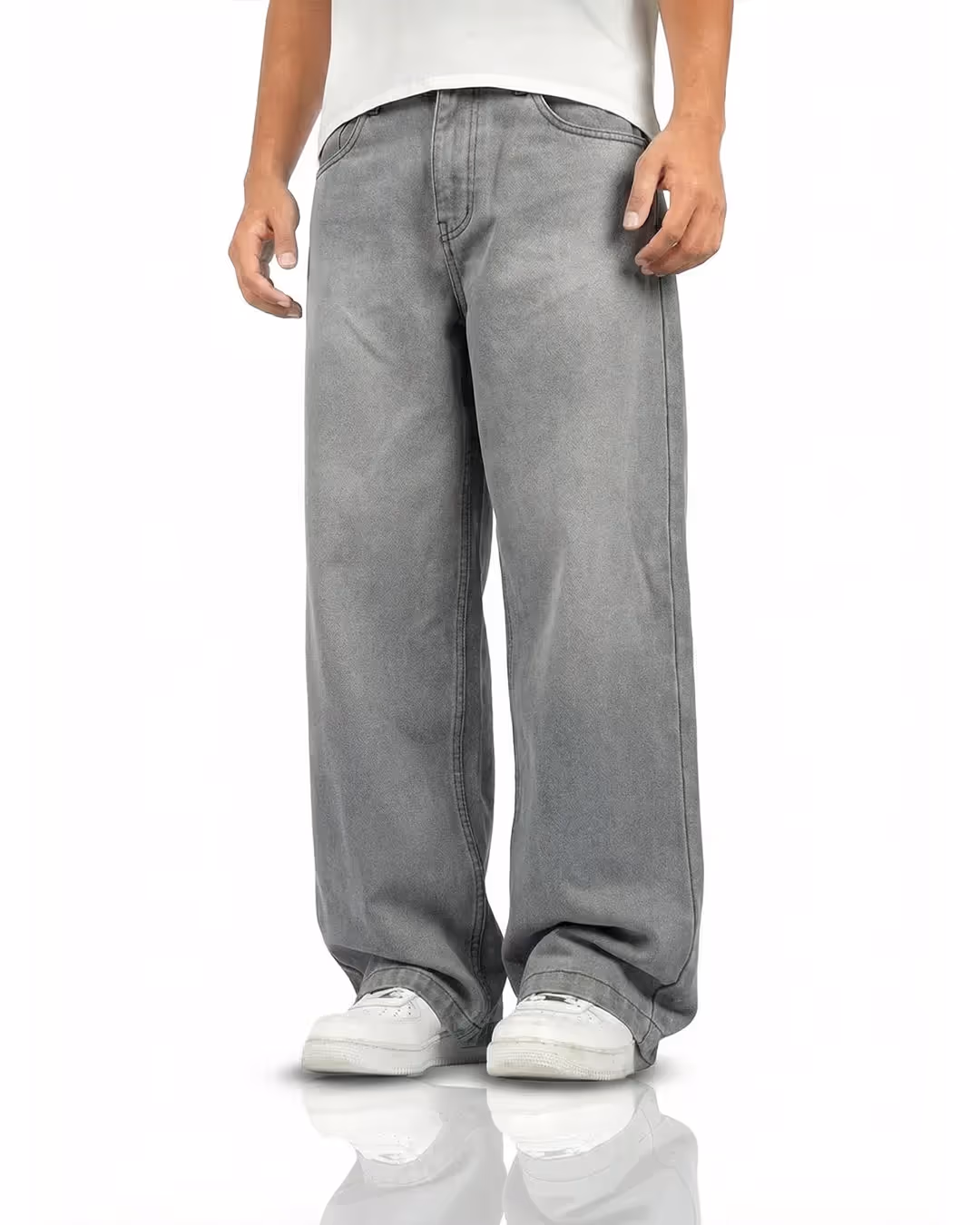 Ash Grey Baggy Jeans image 1