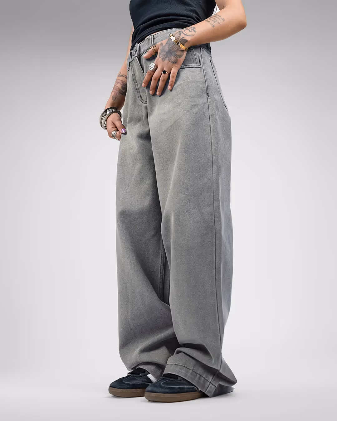 Ash Grey Baggy Jeans image 7