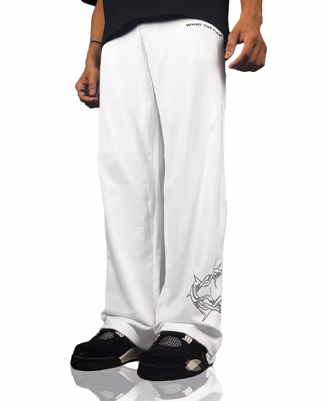 Barbed White Essential Cotton Pants image 1