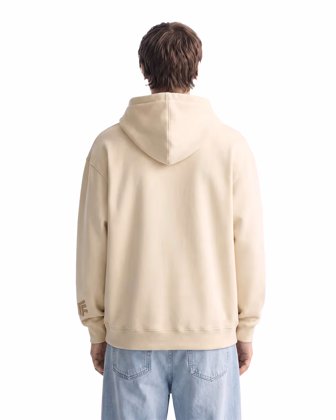 Basic Beige Oversized Hoodie image 2