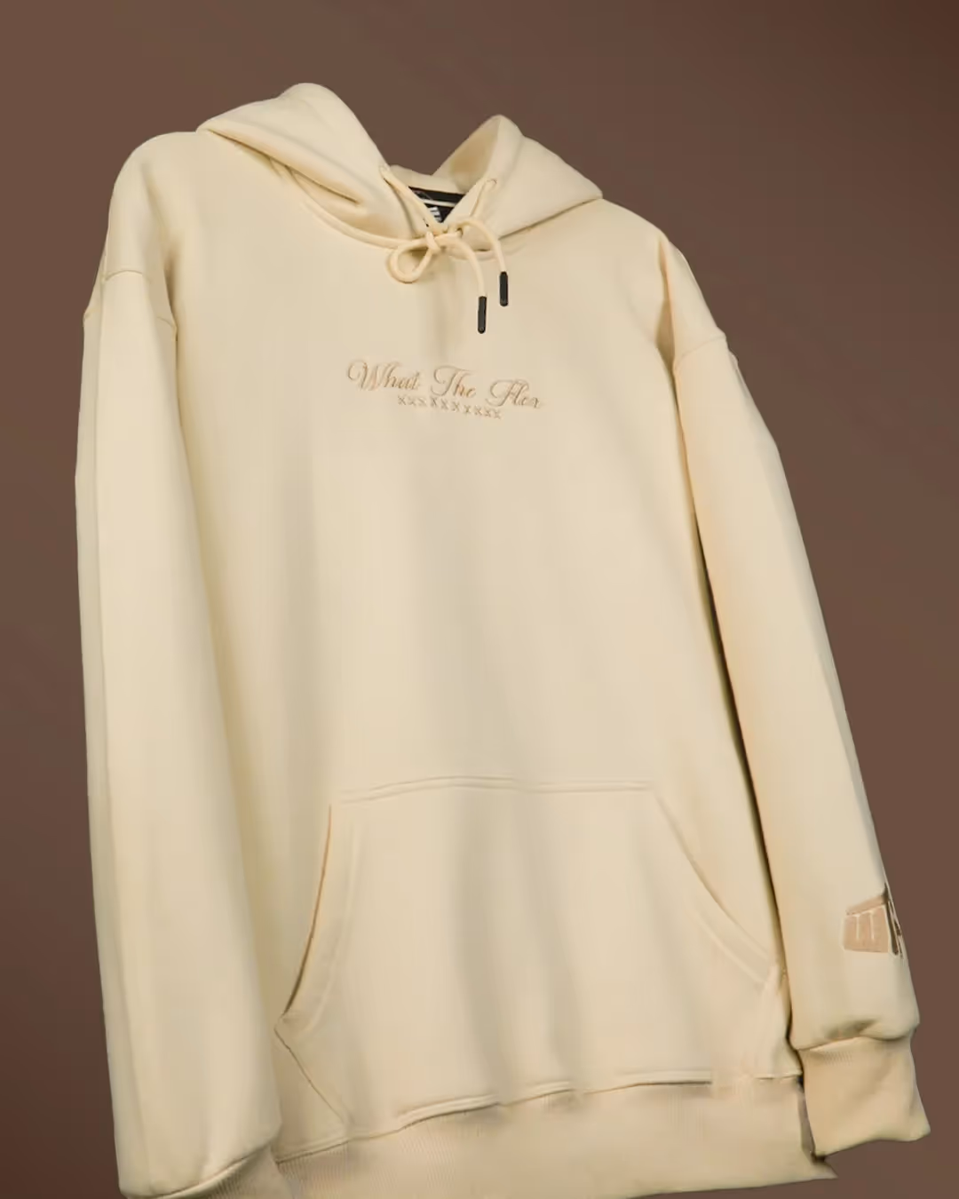 Basic Beige Oversized Hoodie image 3