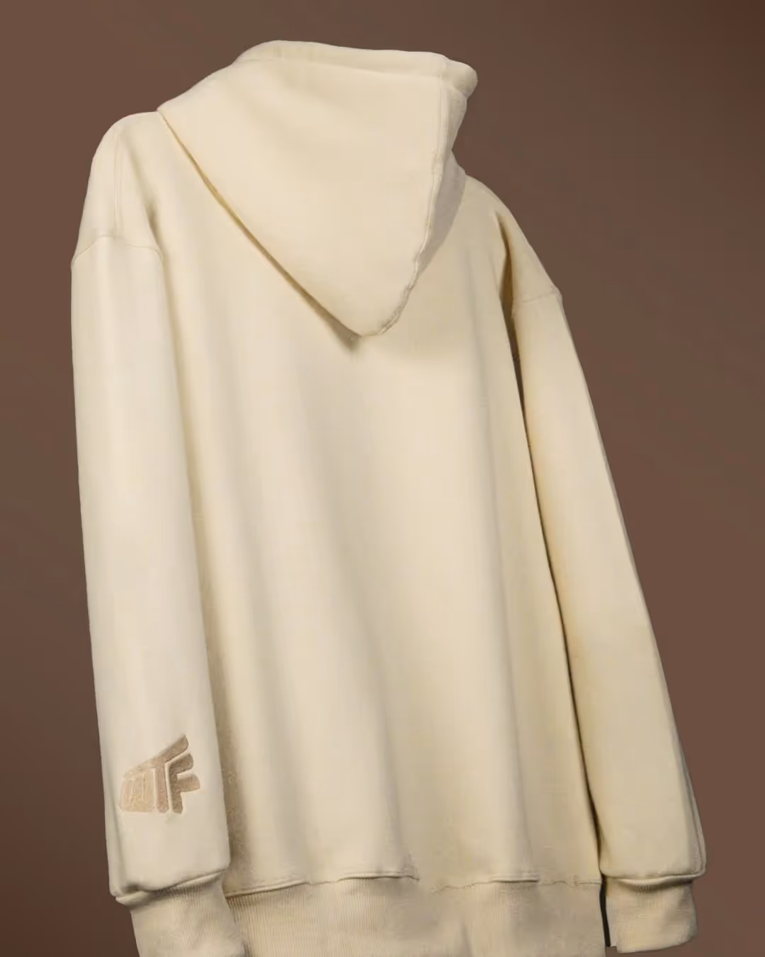 Basic Beige Oversized Hoodie image 4