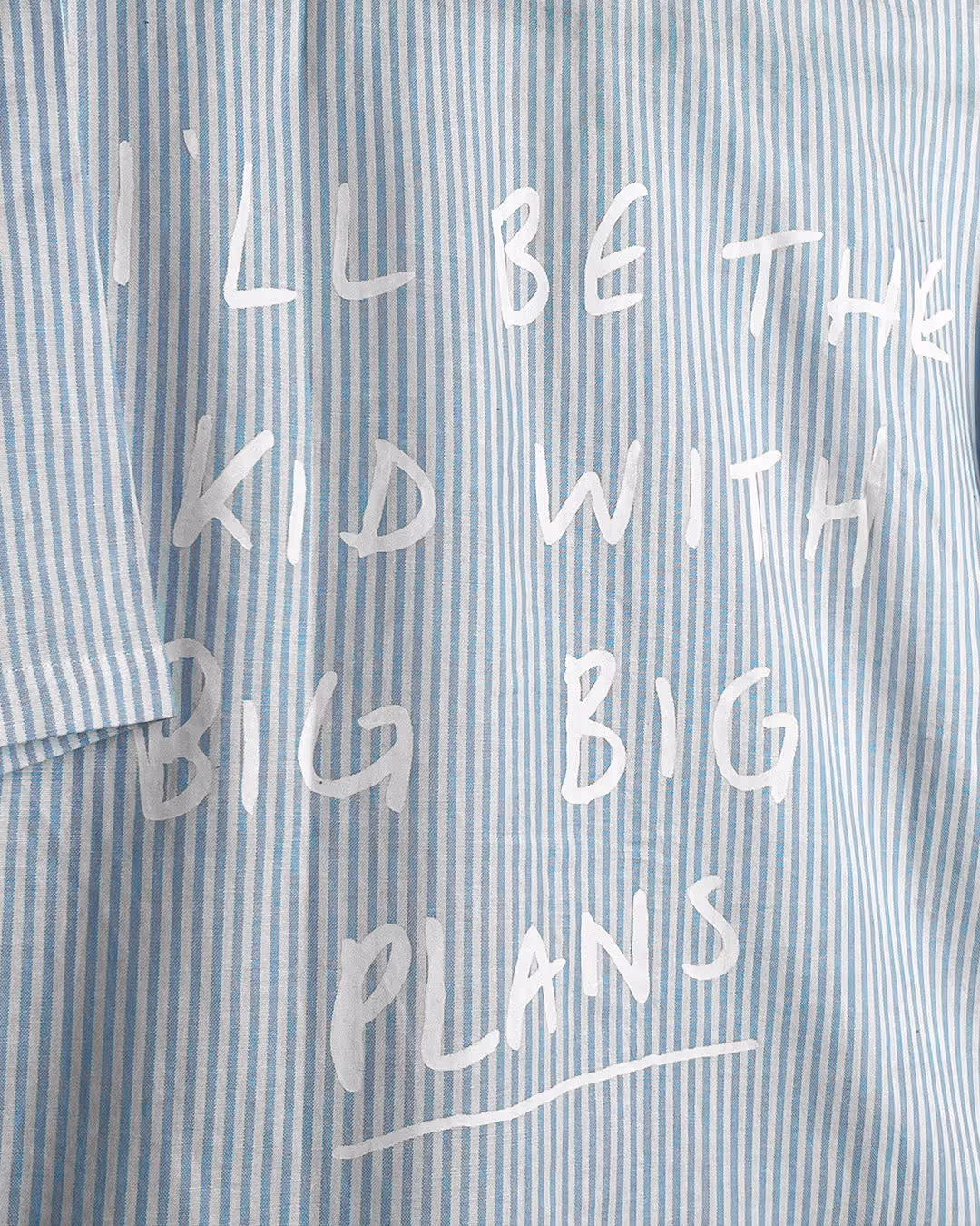 Big Plans Blue and White Half Sleeves Striped Shirt image 8
