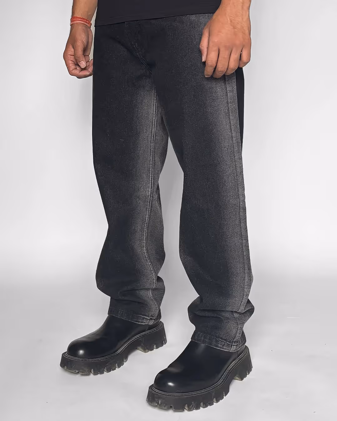 Black Denim Oversized Jeans image 3