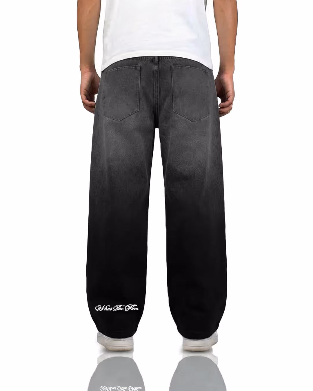Black Dual Wash Baggy Jeans image 7