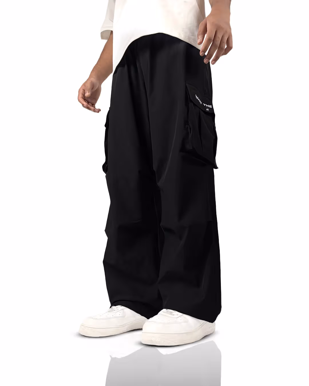 Black Freefall Parachute Pants image 1