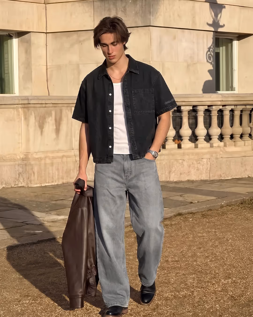 Black Half Sleeve Denim Layer  image 10
