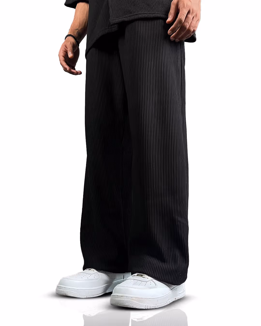 Black Ribbed Pants image 1
