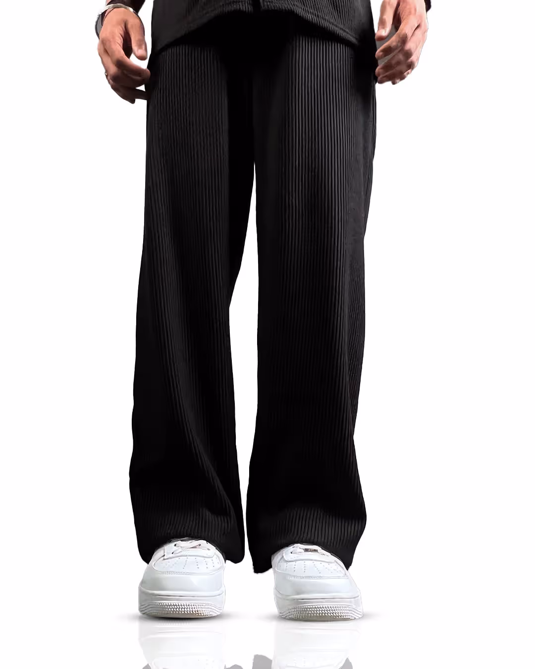 Black Ribbed Pants image 2
