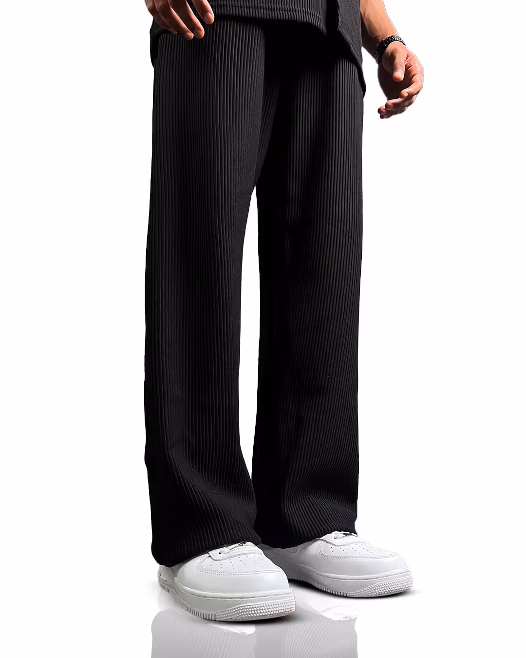 Black Ribbed Pants image 3