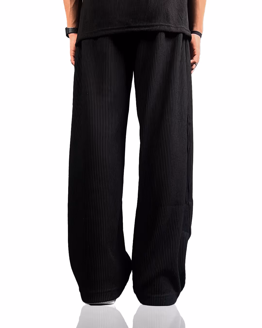 Black Ribbed Pants image 4