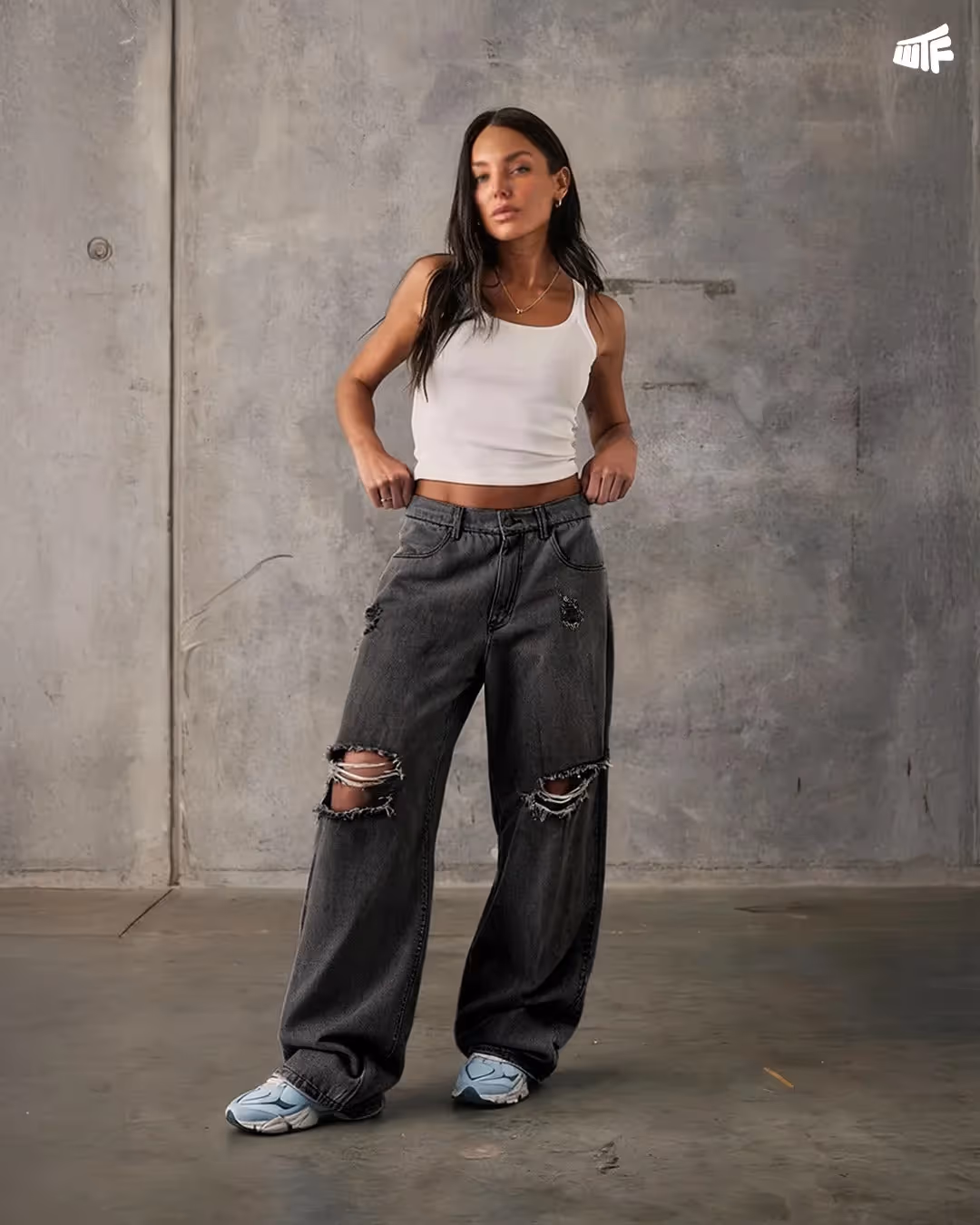 Black Rugged Baggy Jeans image 2