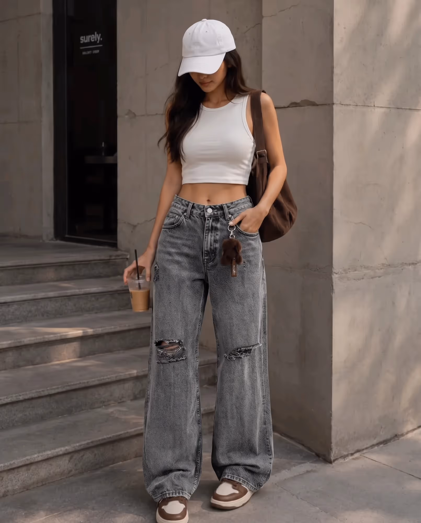 Black Rugged Baggy Jeans image 7