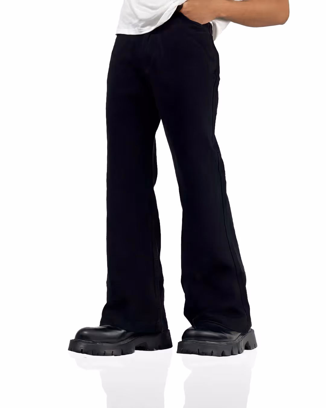 Black Wide Flared Jeans  image 6