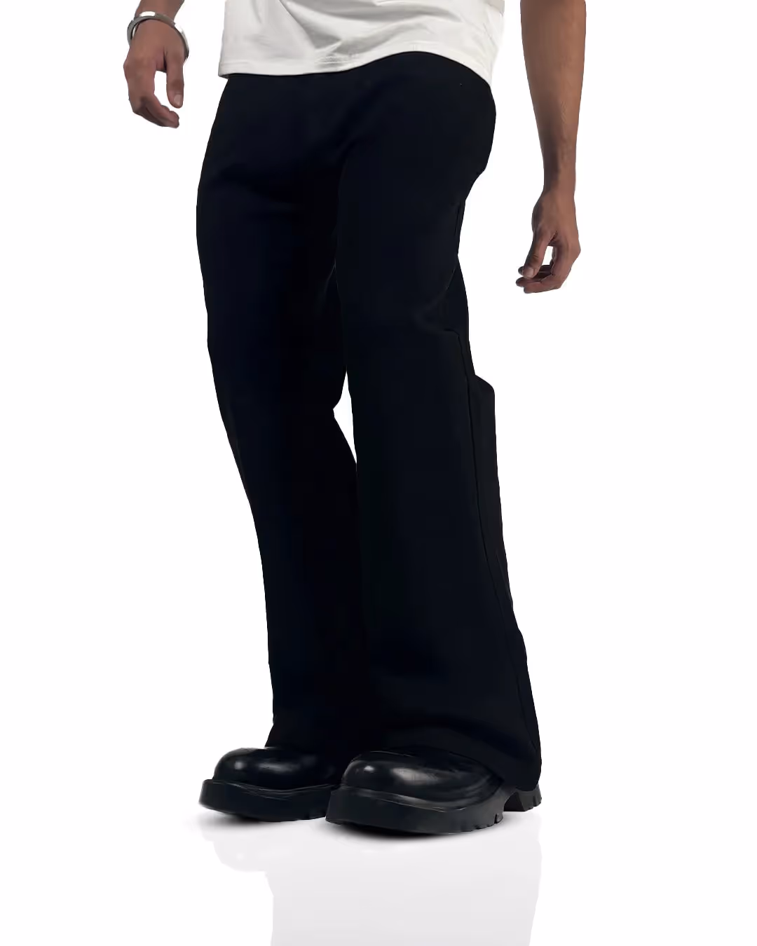 Black Wide Flared Jeans  image 7