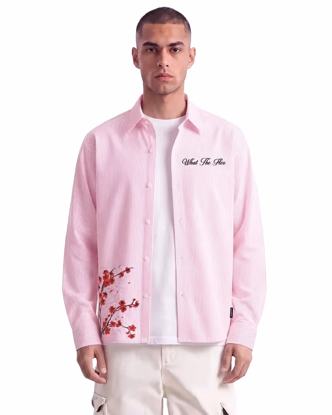 Bloom On Purpose Pink Striped Shirt image 1