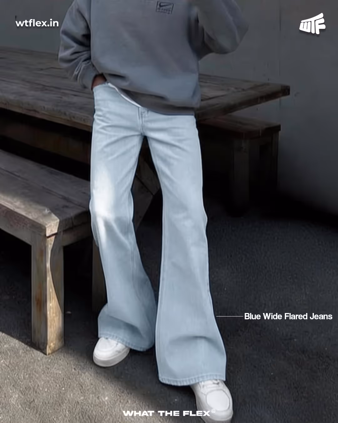 Blue Wide Flared Jeans  image 5