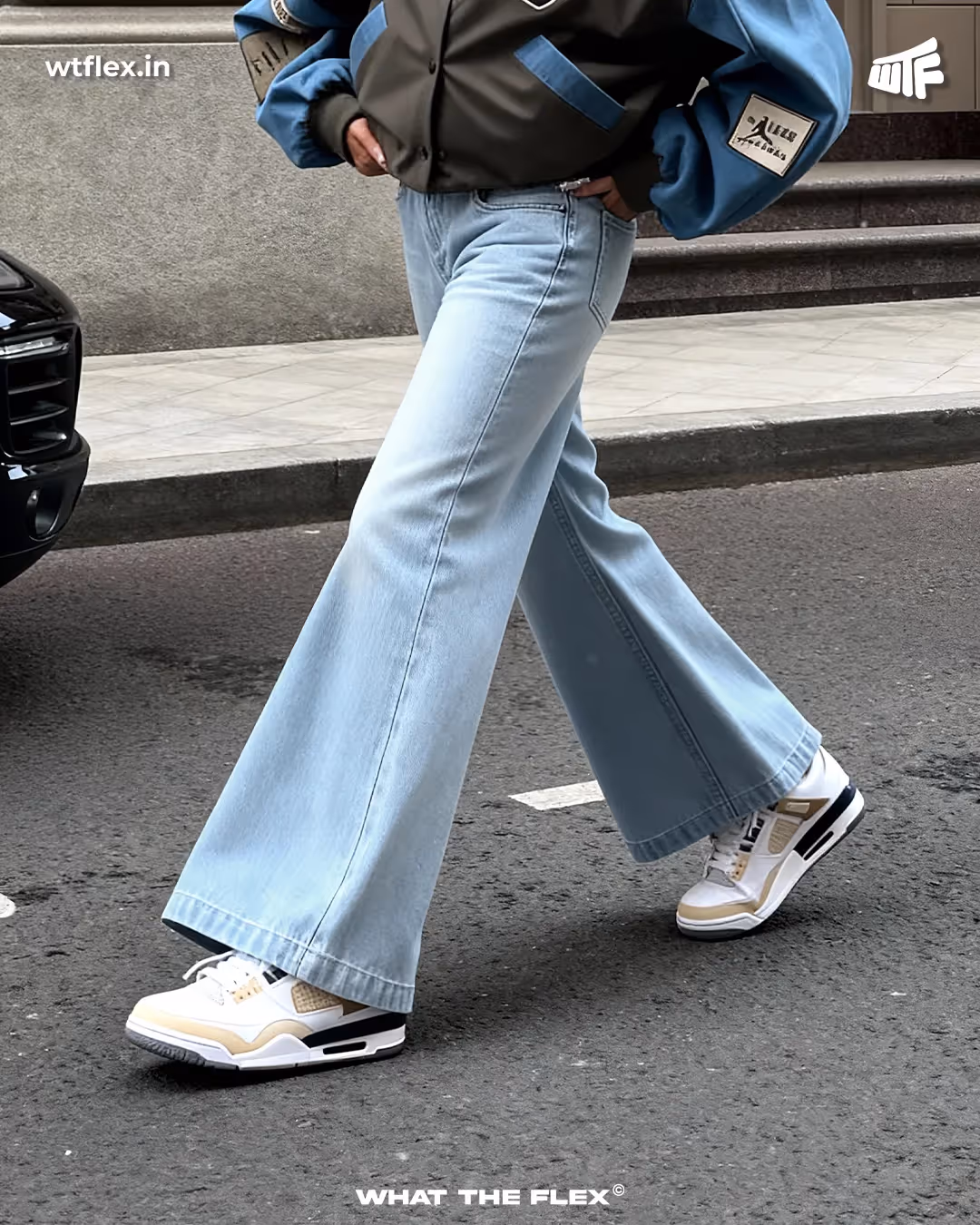 Blue Wide Flared Jeans  image 7