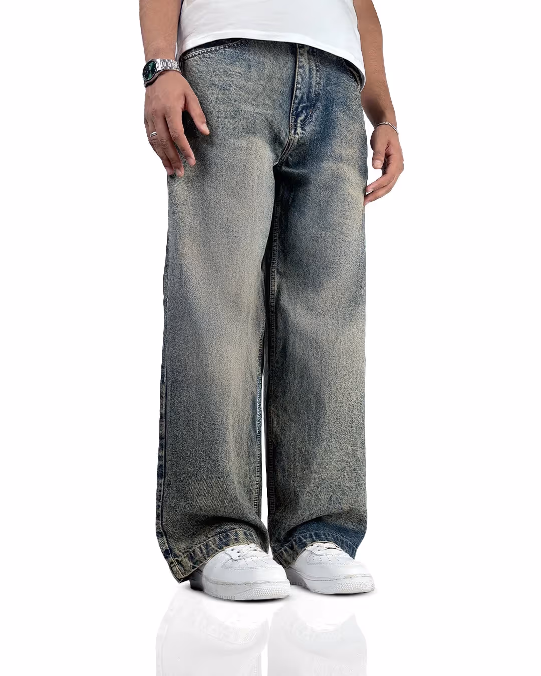 Burnt Blue Baggy Jeans image 3