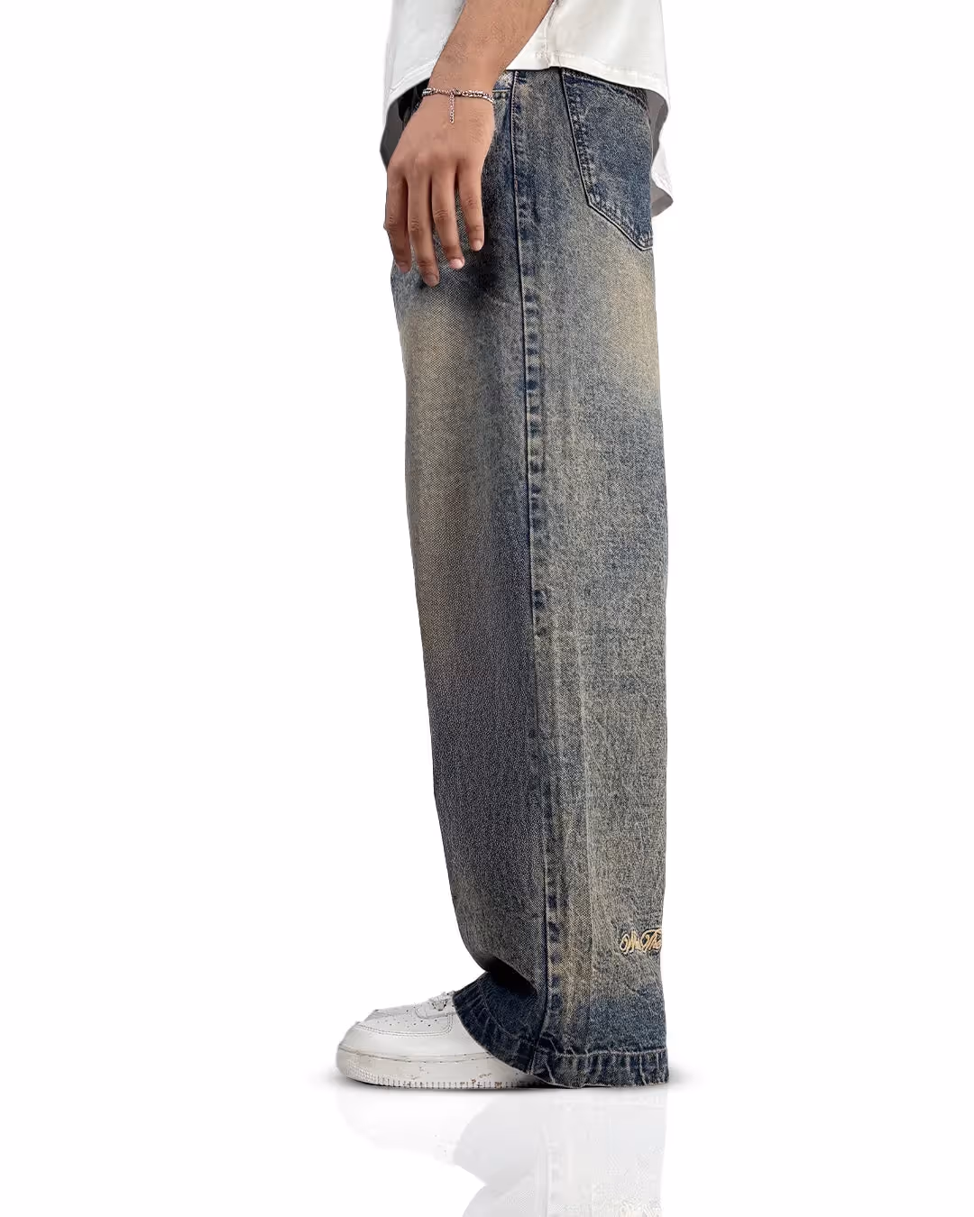 Burnt Blue Baggy Jeans image 7