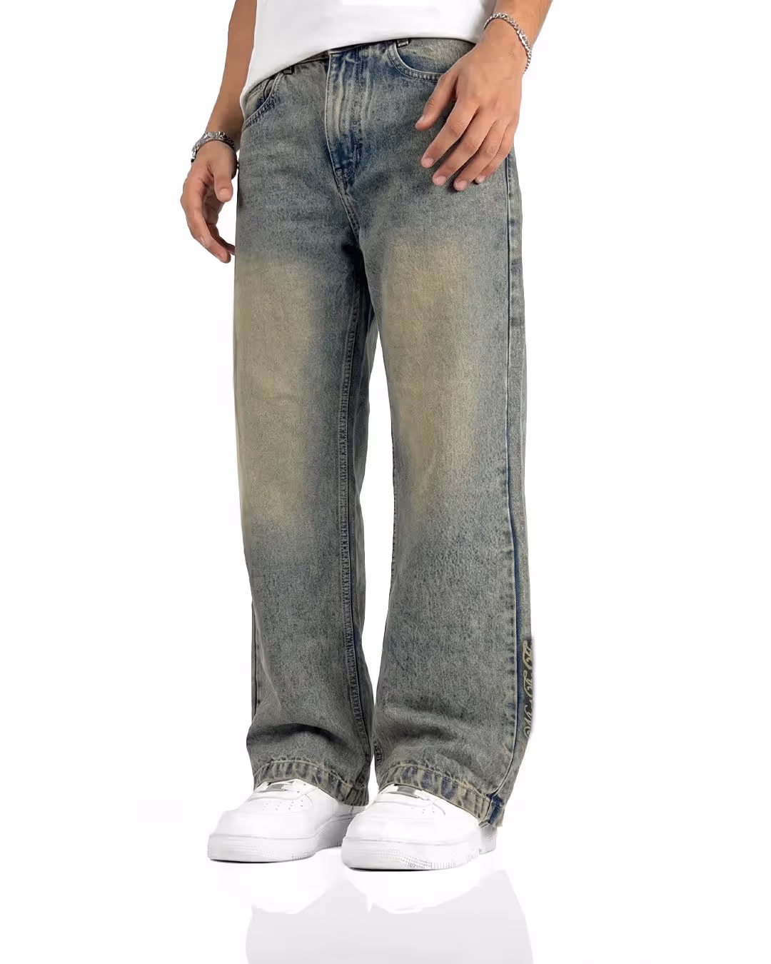 Burnt Blue Straight Cut Jeans image 1