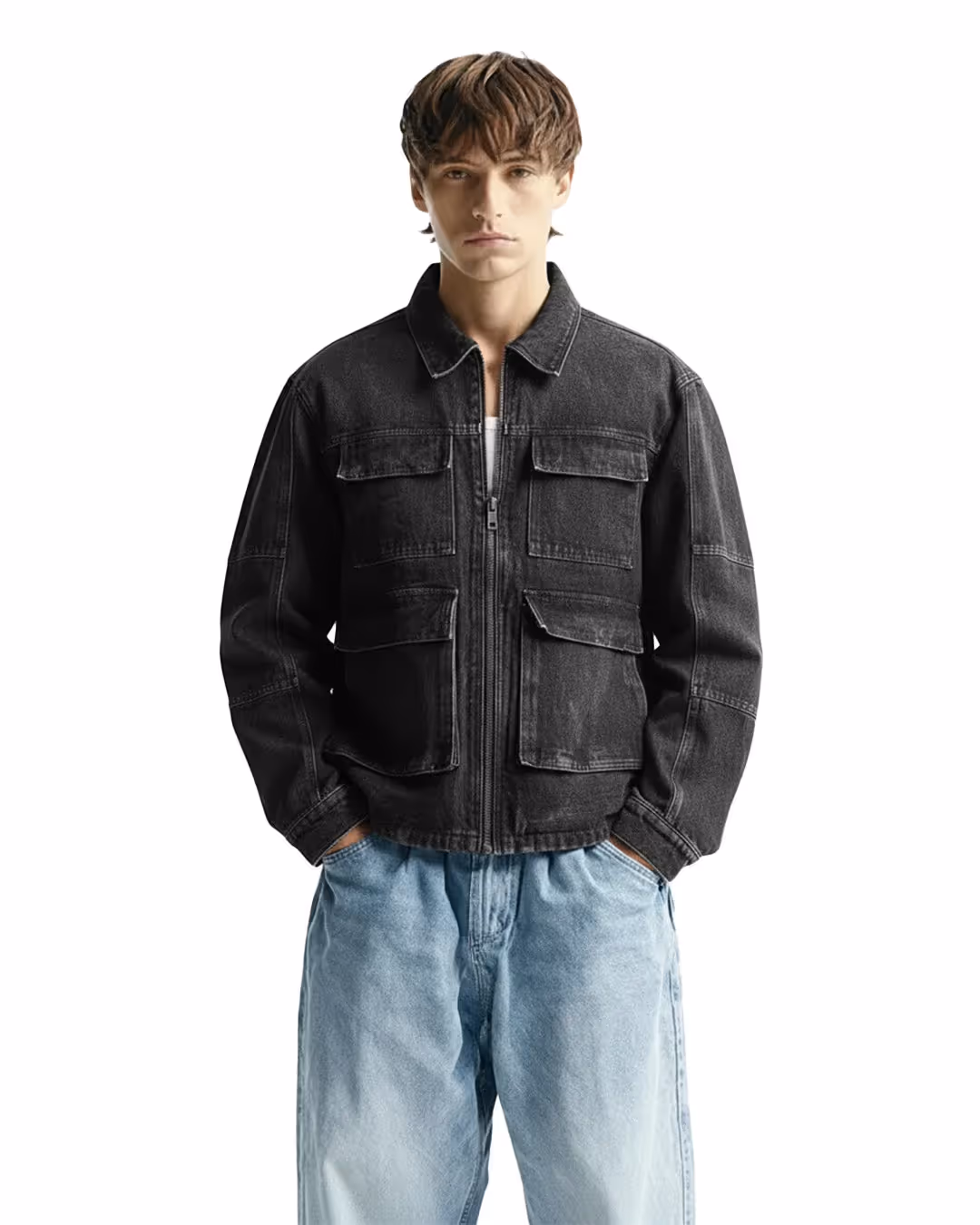Charcoal Black Denim Jacket  image 2