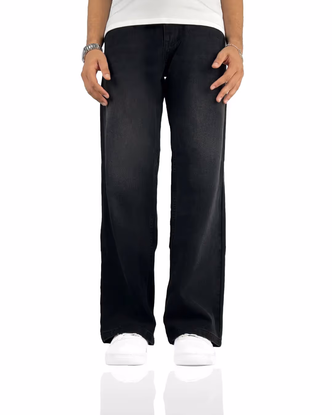 Charcoal Black Straight Cut Jeans image 2