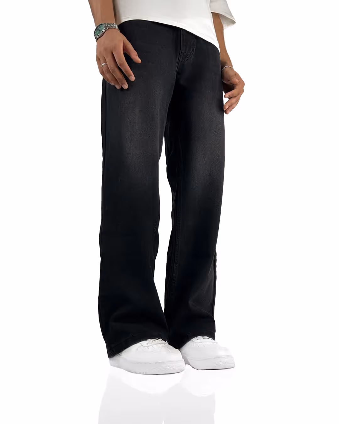 Charcoal Black Straight Cut Jeans image 3