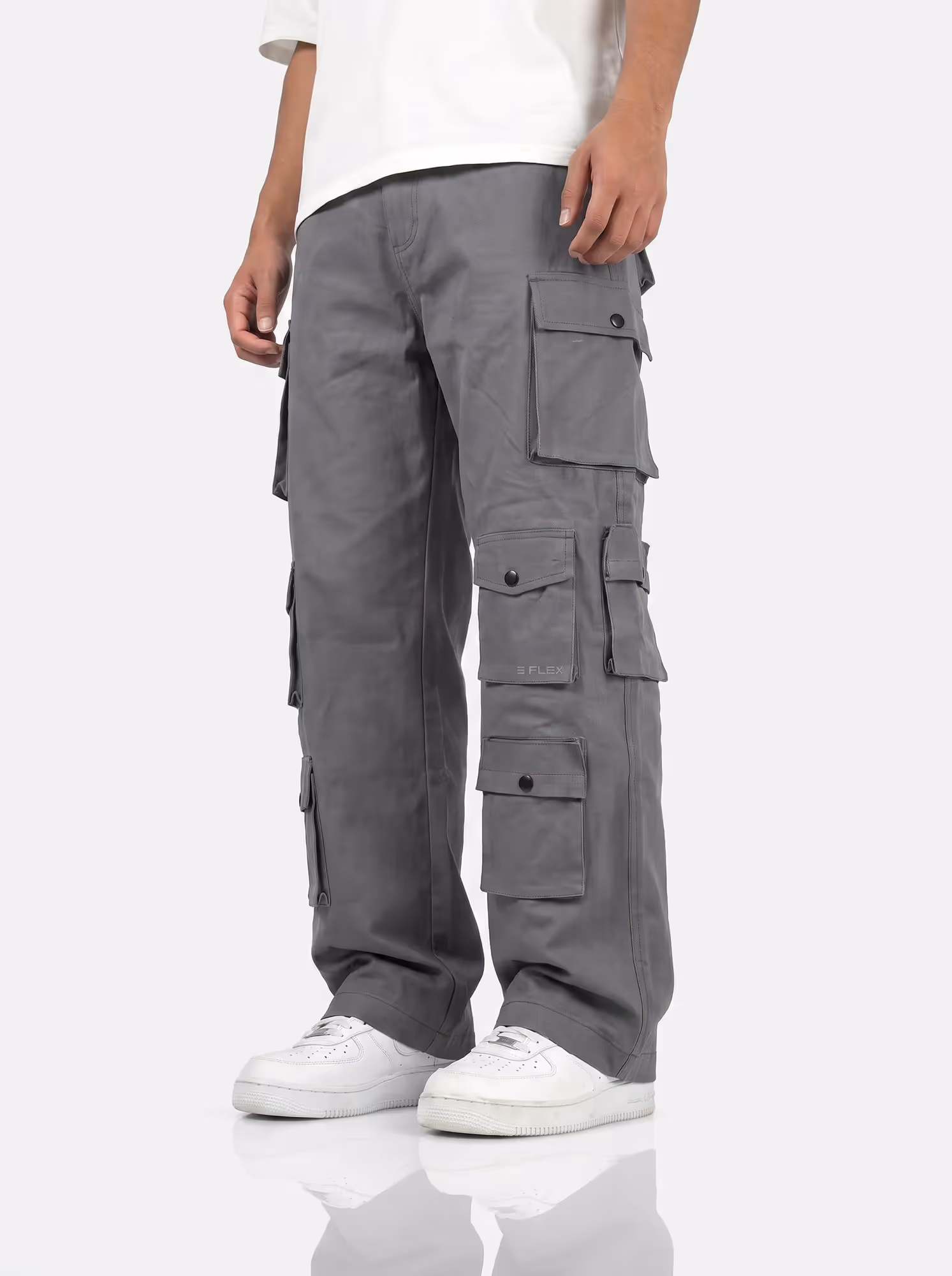Charcoal Grey 12 Pocket Cargo Pants image 1