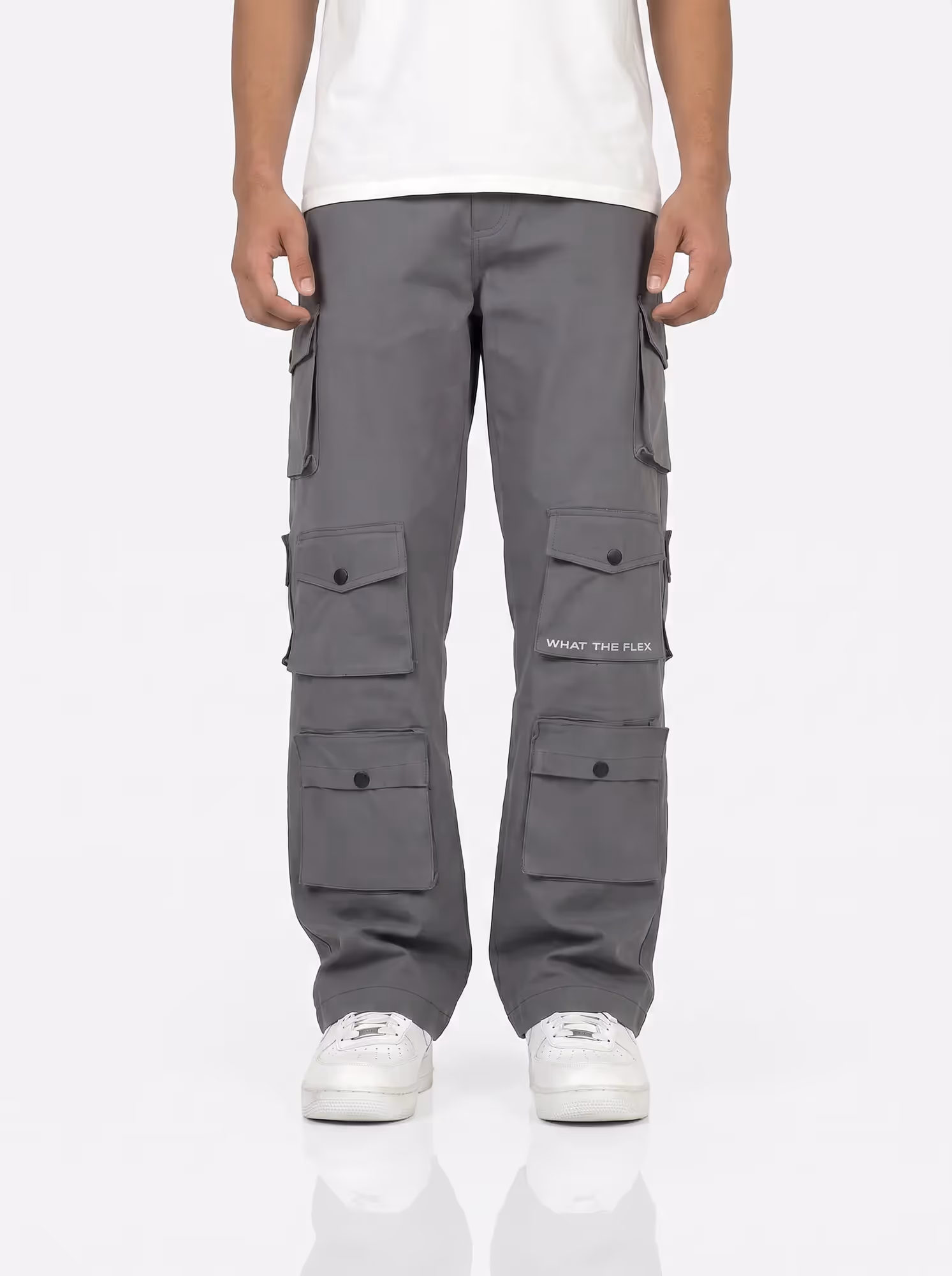 Charcoal Grey 12 Pocket Cargo Pants image 2