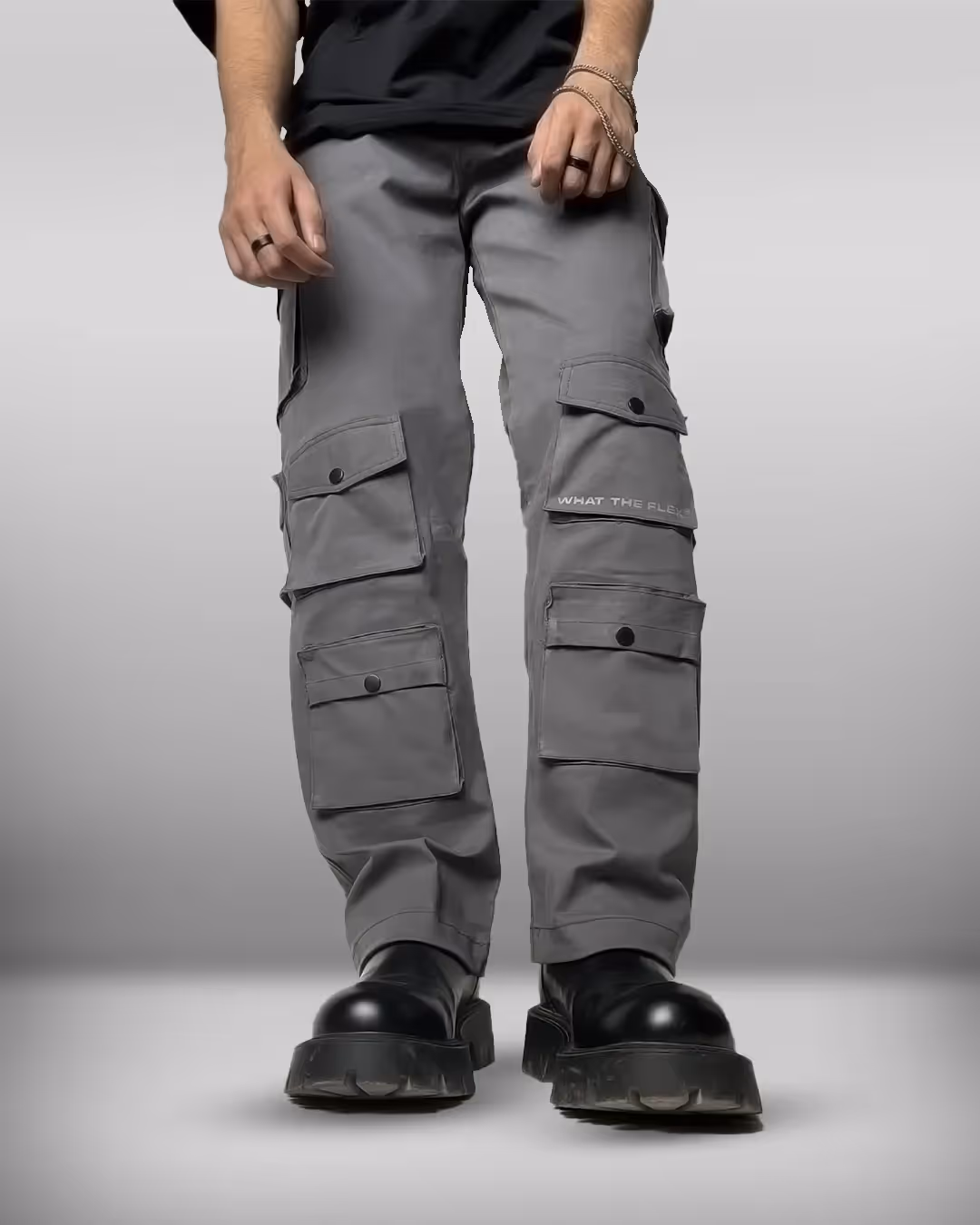 Charcoal Grey 12 Pocket Cargo Pants image 3